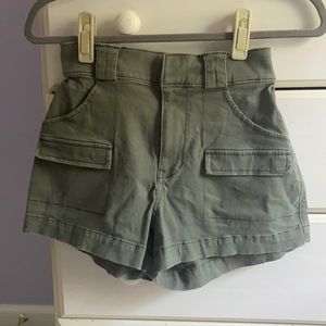 green cargo shorts
